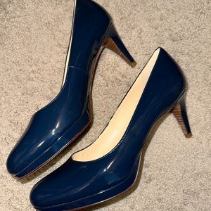 Cole Haan Navy Blue Patent Leather Heels